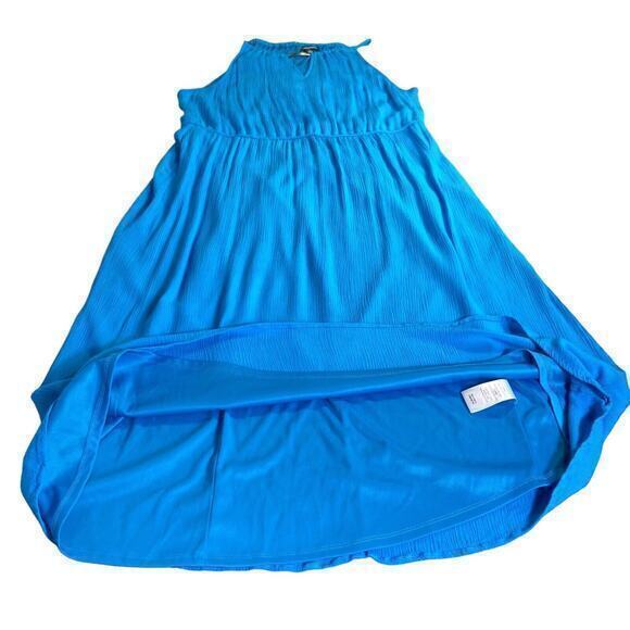 Nina Leonard Teal Blue Maxi Lined Dress Spaghetti Strap Elastic Waist Size XL - Picture 7 of 11